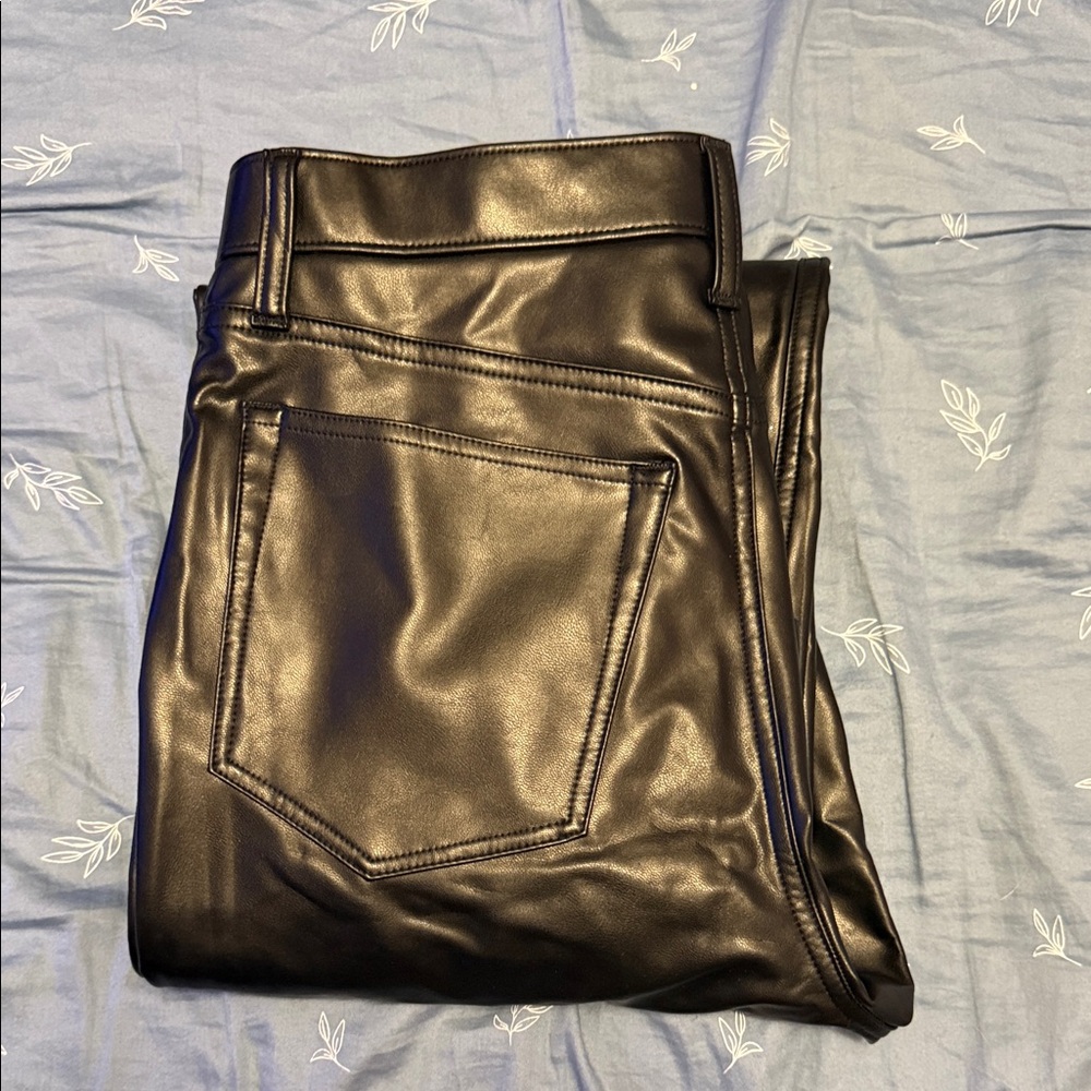 Abercrombie & Fitch Cargo Black Leather Pants